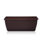 MACETA RECTANGULAR GDE C/ PLATO CHOCOLATE